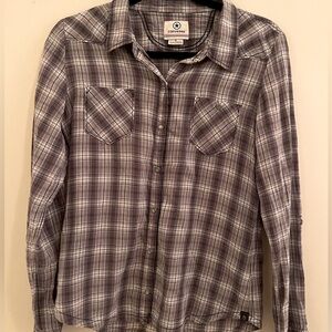 Women’s Converse Gray/White Snap Button Shirt Size Medium
